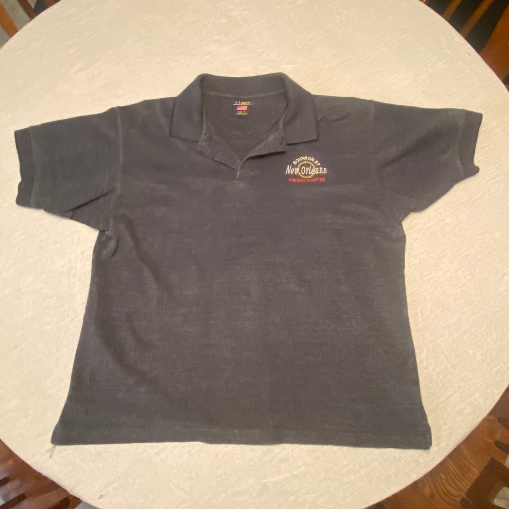 Men's Navy Blue Polo Shirt with French Quarter emblem